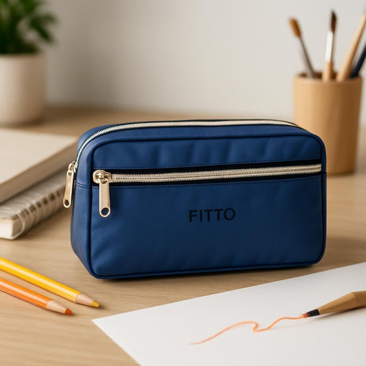 Pencil Case 20x6.5x11cm Blue - Compact Organizer for School, Office & Travel