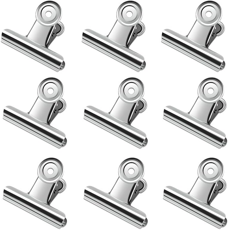 120 Pieces Binder Clips 9 Packs (22mm – Office Paper Clamps – Black Metal Clips for Documents – School – Home – and Office Use)