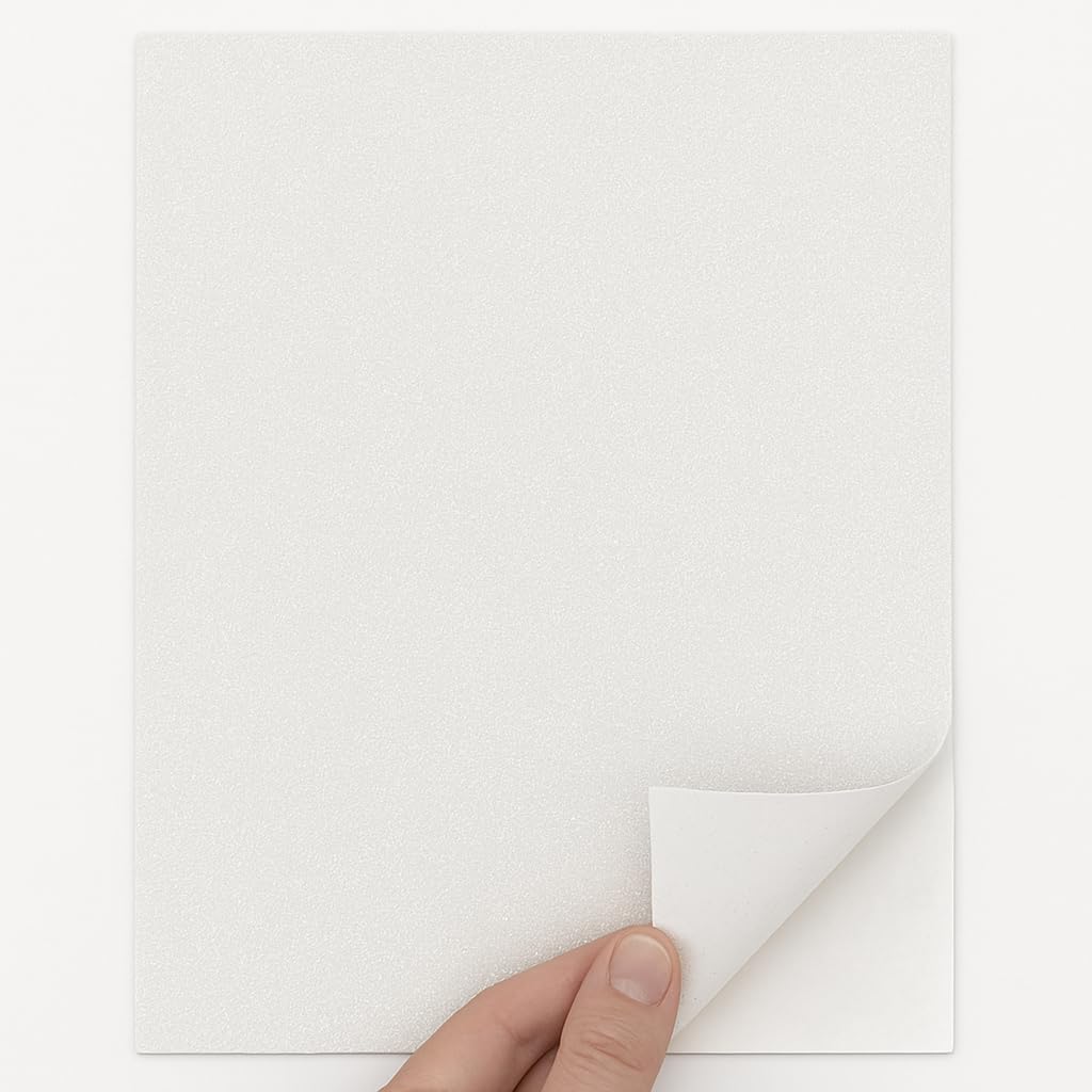 96 Pieces GLIT EVA Foam Sponge Sticker Sheets 10 Pack A4 Sizes (21cm x 29.7cm White for Crafts and DIY Projects)