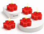 96 Pieces Strawberry Scented Flower Acrylic Tealight Cup Candle Pack of 12s (Decorative Home Decor – Aromatherapy – Table & Festive Candle)