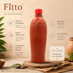 72 Pieces Natural Clay Water Bottles (1000 ML – Traditional Earthen Drinking Bottle with Cap – Reusable Eco-Friendly Cool Water Bottle for Home – Office and Daily Hydration)