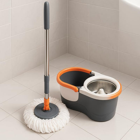Floor Mop Bucket Set with Wringer, Microfiber Mop, 360 Degree Spin, Easy Cleaning System