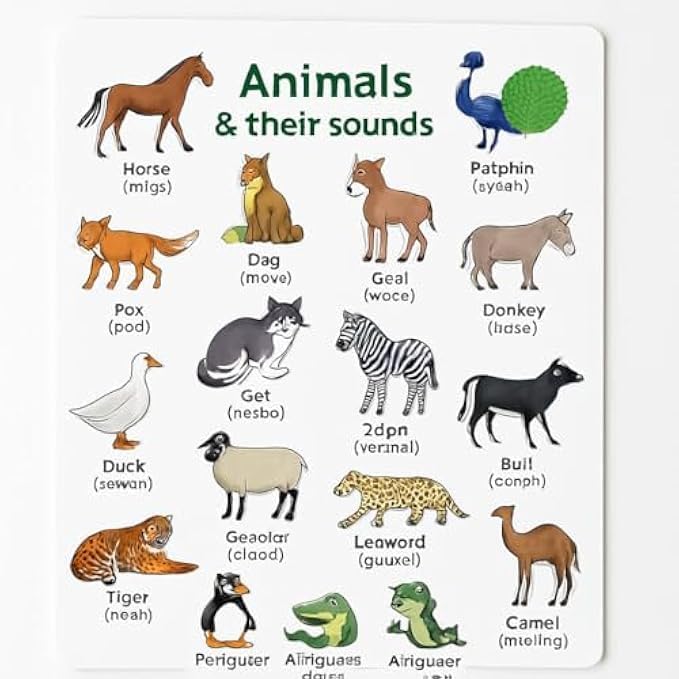 Wild Animals Educational Stickers for Kids - Self-Adhesive Animal Stickers for Preschool, Classroom Rewards, Scrapbook & Learning
