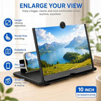 144 Pieces 10 Inch Phone Screen Magnifiers (Foldable Mobile Phone Stand with Enlarged Viewing Screen for Movies – Videos and Reading – Black)