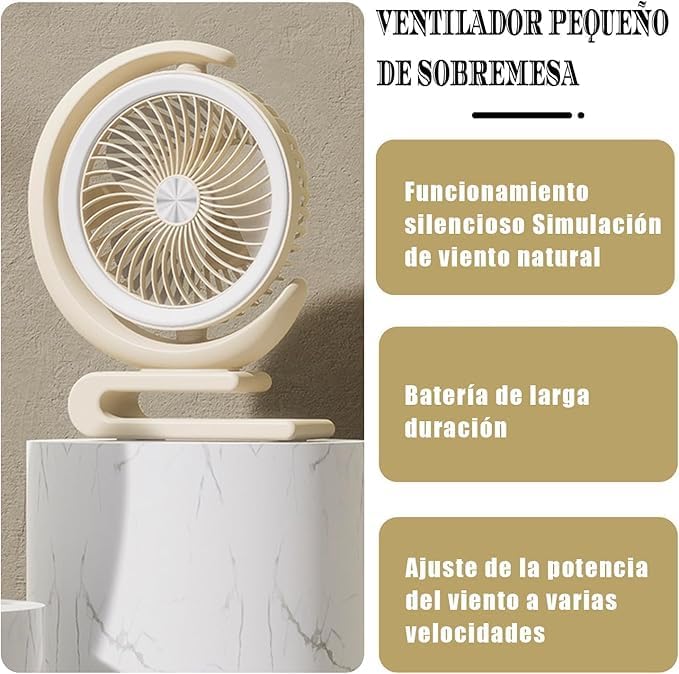 60 Pieces Rechargeable High-speed Table Fans with USB Charging (Portable Moon Fan – Silent Fan Rotates 360° – Multicolour)