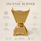 96 Pieces Incense Burner Decorative Gold Bakhoor Holders for Home Fragrance (Metal Aroma Burner with Lattice Design and Stable Base)