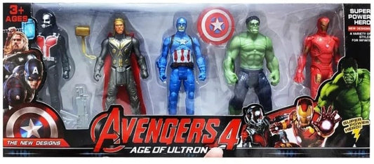 Fitto A Enterprises Avengers 4 Toy Set - Superhero Action Figures Collection with Premium Detail, Perfect for Kids & Collectors, Ideal for Gifts, Playsets, and Creative Play