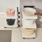 96 Pieces Two-Layer Pot Storage Racks (Space-Saving Design in White – Stainless Steel)
