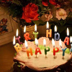 144 Pieces Happy Birthday Candle Cakes with Glitters & Pink Sparkle (Birthday Party Cake Topper & Celebration Decoration)