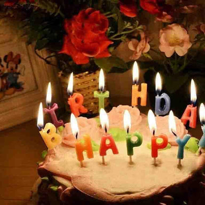 Happy Birthday Candle Cake with Glitters & Pink Sparkle – Birthday Party Cake Topper & Celebration Decoration