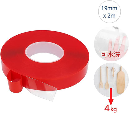 Double Sided Tape 19mm x 2m for Home, Office, Craft, and DIY Projects