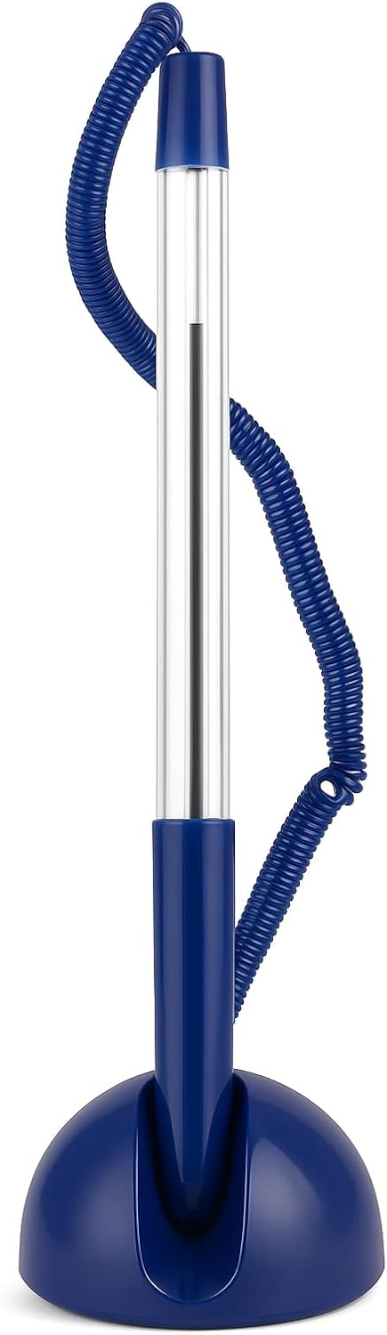 120 Pieces 1.0mm Pens with Stand (13.5cm Blue Writing Instrument)