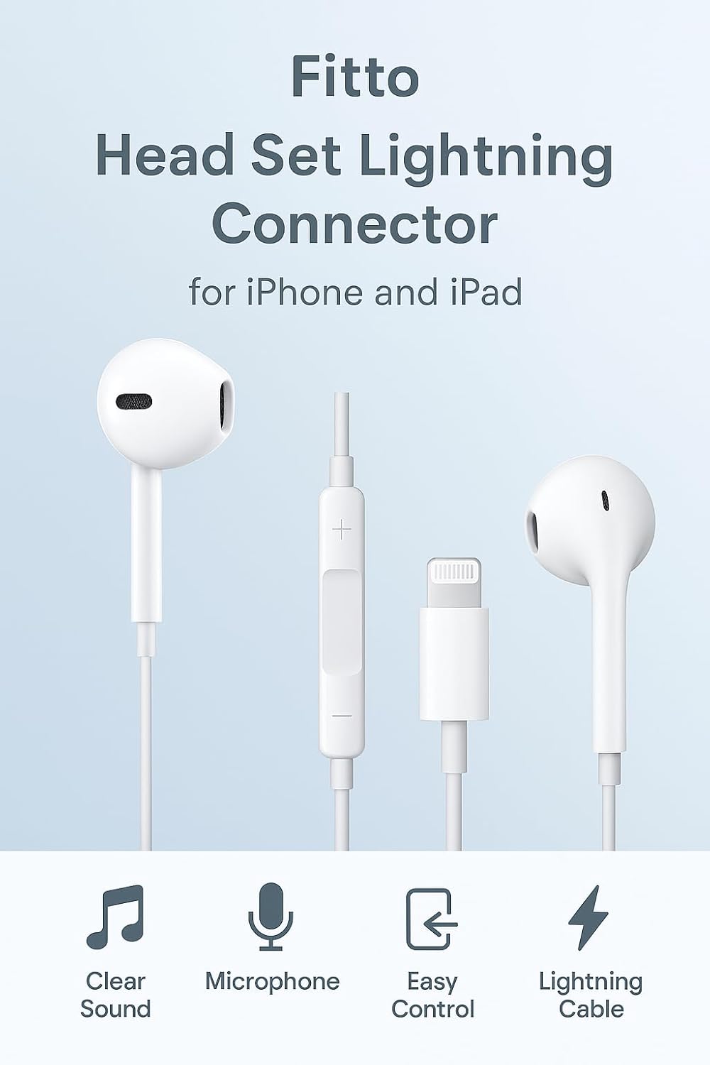 96 Pieces Head Set Lightning Connectors for iPhone and iPad