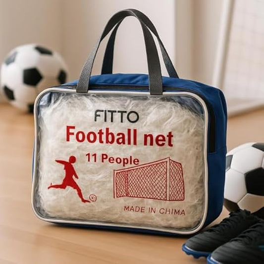 Football Goal Post Net with Bag - White Pack of 2