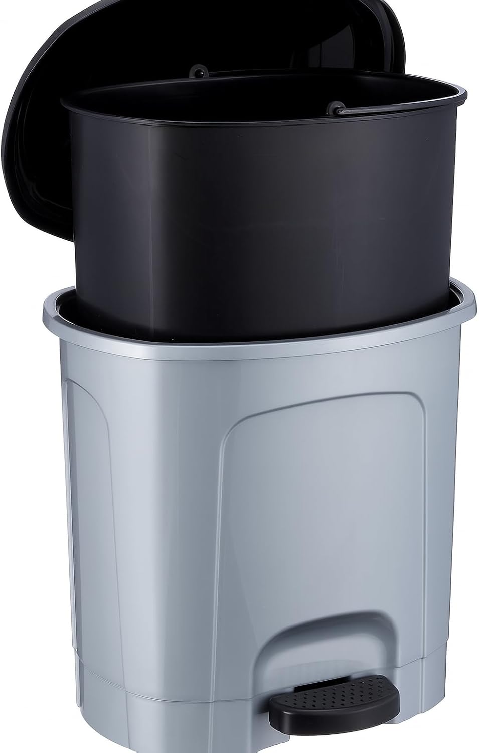 96 Pieces 5.5L Pedal Buckets with Removable inner Bucket (High-Quality Plastic Bucket for Kitchen – Bathroom – and Office Use – Brown Cap – Compact Size for Easy Use and Disposal)