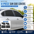 96 Pieces 4-Piece Car Side Window Sun Shade Covers (Breathable Mesh UV and Glare Protection – Foldable Privacy Screens for Front and Rear Windows – Black)