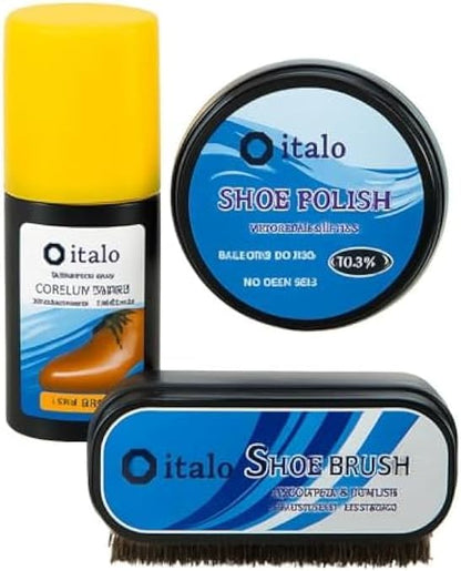 Shoe Cleaner & Shiner Kit with Brush, Shoe Polish Cream & Applicator for Leather Shoes, Boots & Sneakers