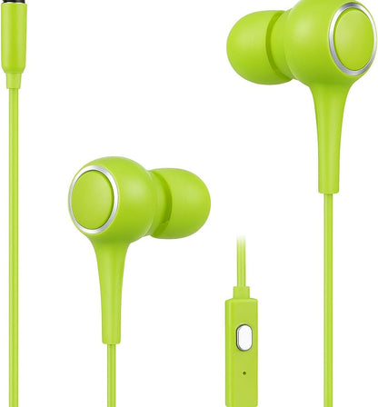 K28 Green Wired in-Earphone, Stereophonic Sound, Mic, Built-in Microphone, Bass, 3.5mm Jack, For All Mobile Phones, Music