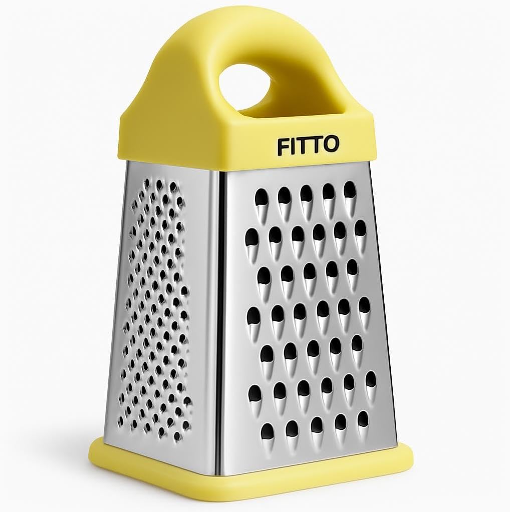 3 Pcs Hand Grater with Box, Large-Capacity Food Grater for Cabbage, Carrot, Potato, Cucumber Slicing, Cheese Shredders, Durable Stainless Steel, Comfortable Handle, Non-Slip Edge
