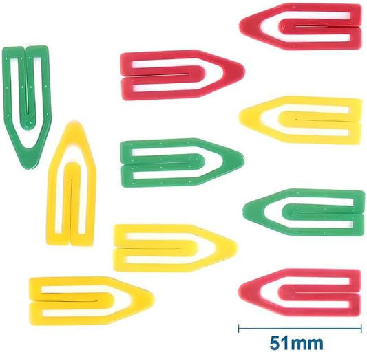 10 Pieces Paper Clips 51mm Assorted Plastic Coated