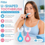 96 Pieces U-Shaped Silicone Toothbrush Sets with Soft Bristles and Easy-Grip Handle (Manual Oral Cleaning Brushes for Teens 13+ and Adults – Pink and Blue – Pack of 2)