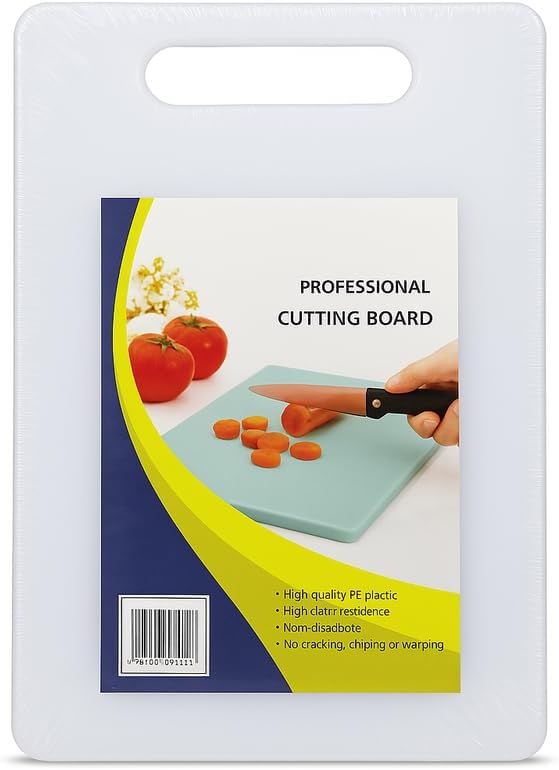 96 Pieces White Plastic Cutting Boards for Kitchen (Non-Slip – Dishwasher Safe – Durable Chopping Board for Meat – Vegetables – Fruits)