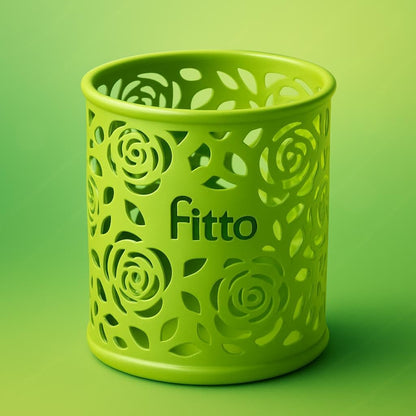 Green Pen Holder Round Desk Organizer 8x9cm