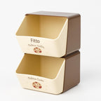 96 Pieces Stackable Desktop Storage Box - Brown and Cream -s (24.3cm x 17.1cm x 14.3cm - 2 Pack)