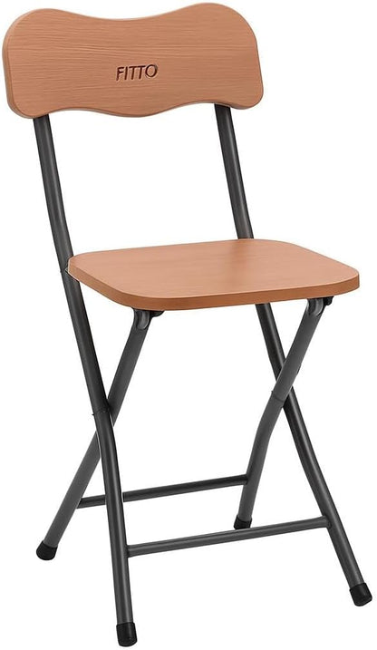 Foldable Chair with Wooden Finish for Easy Storage and Comfort