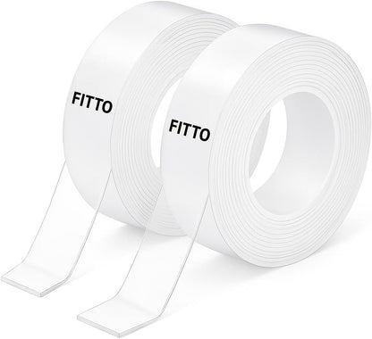 Transparent Sticky Tape 2 Pieces 18mmx30m for Office, Craft, and Home Use
