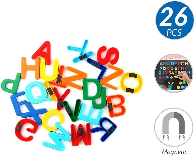 96 Pieces Magnetice English Letters 26pcs (Upper Case – Assorted Colors for Home & Office)
