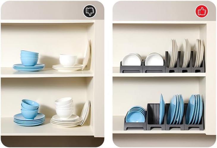 144 Pieces Bowl and Dish Storage Racks (Wide Style Tray Rack – Gun Grey – 18cm x 12cm x 14cm)