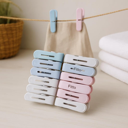 Plastic Cloth Pins, 18 Pieces - Multicolour for Laundry and Crafts