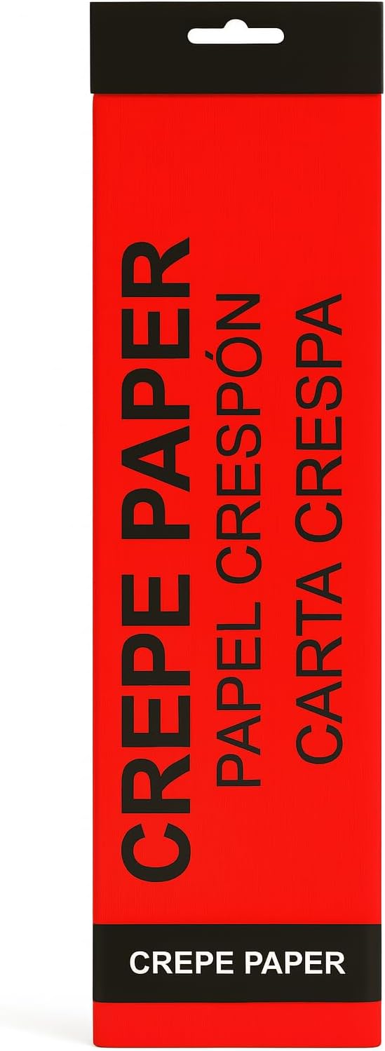 Crepe Paper 200cm x 60cm Red for Crafts, Decorations, Art Projects