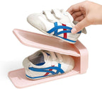 144 Pieces Compact Trapezoidal Shoe Racks (Blue & Pink – Lightweight Design)