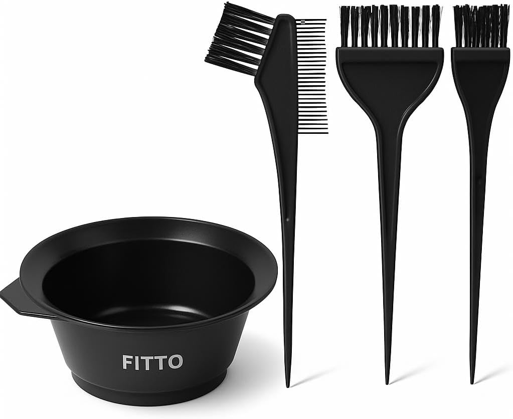 144 Pieces 4 Pieces Hair Dye Brush Kits (Professional Black Hair Coloring Brushes with Flexible Bristles – Ideal for DIY Home Salon Use – Precision Application – and Easy Clean-Up)