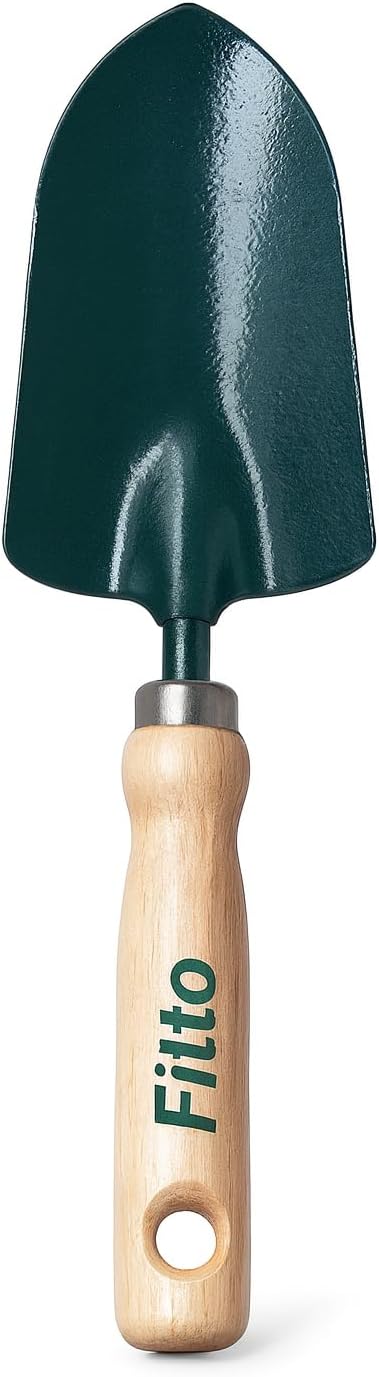 96 Pieces Garden Trowels with Green Metal Blade and Wooden Handle for Digging and Planting