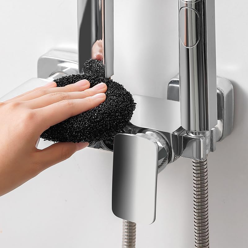 Textured Scrubbing Cloth – Multi-Purpose Cleaning Pads – Black & White – 20.2g – Polyurethane + PET + Polyester – Pack of 6
