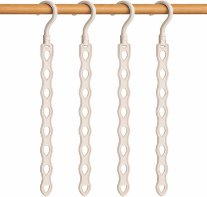 Vertical Clothes Rack – 44cm Space-Saving Design – 360° Rotating Hook – PP Material – Set of 4