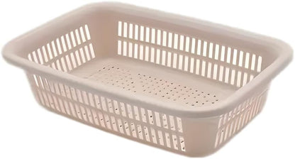 Mini Storage Basket X-Large – 39x29x8 cm Sturdy Transparent-Natural Plastic Storage Basket, 4.5L, BPA-Free, Easy to Stack and Clean,Assorted