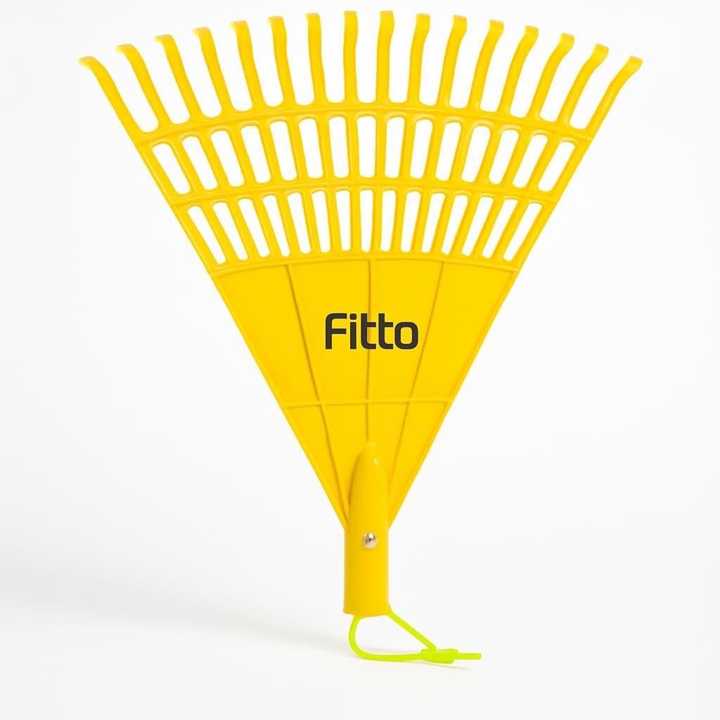 Yellow Plastic Rake for Leaves and Debris Collection
