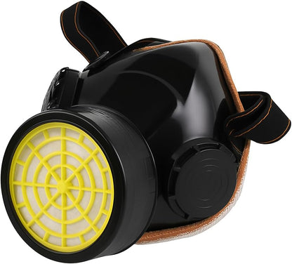 Chemical Respirator Mask with Single Cartridge, 1-Way Protection | Industrial Gas Mask for Dust, and Vapors | Adjustable, Lightweight, and Durable Face Shield for Safe Breathing