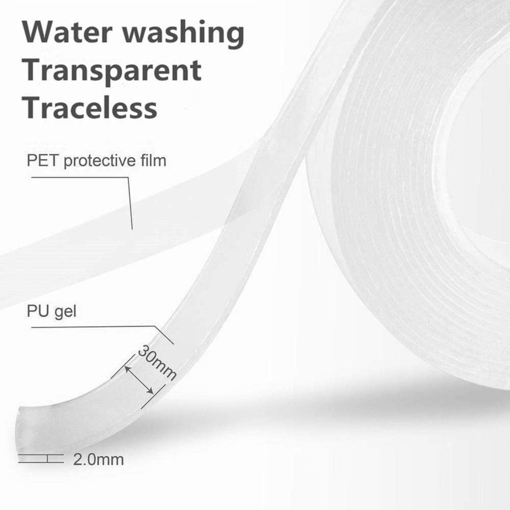 120 Pieces 3 Meter Double Sided Adhesive Silicon Tapes (Grip Tape – Transparent – Heavy Duty – Heat Resistant – Multi-Functional – Removable – No Trace – Anti-Slip – 3 Meter)