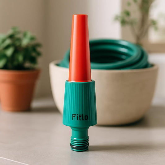 5-Inch Snap-In Twist Nozzle for Hoses - Adjustable Water Flow, Red and Green Design