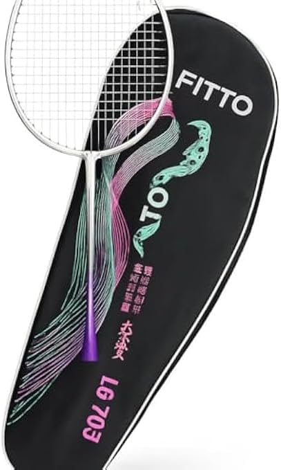 Premium White Badminton Racquet Pair - Lightweight & Durable
