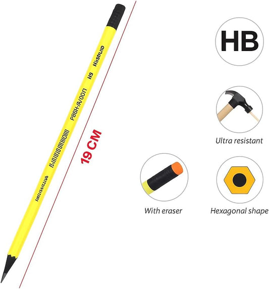 HB Pencil 19 cm, Ideal for Writing and Drawing, Pack of 12