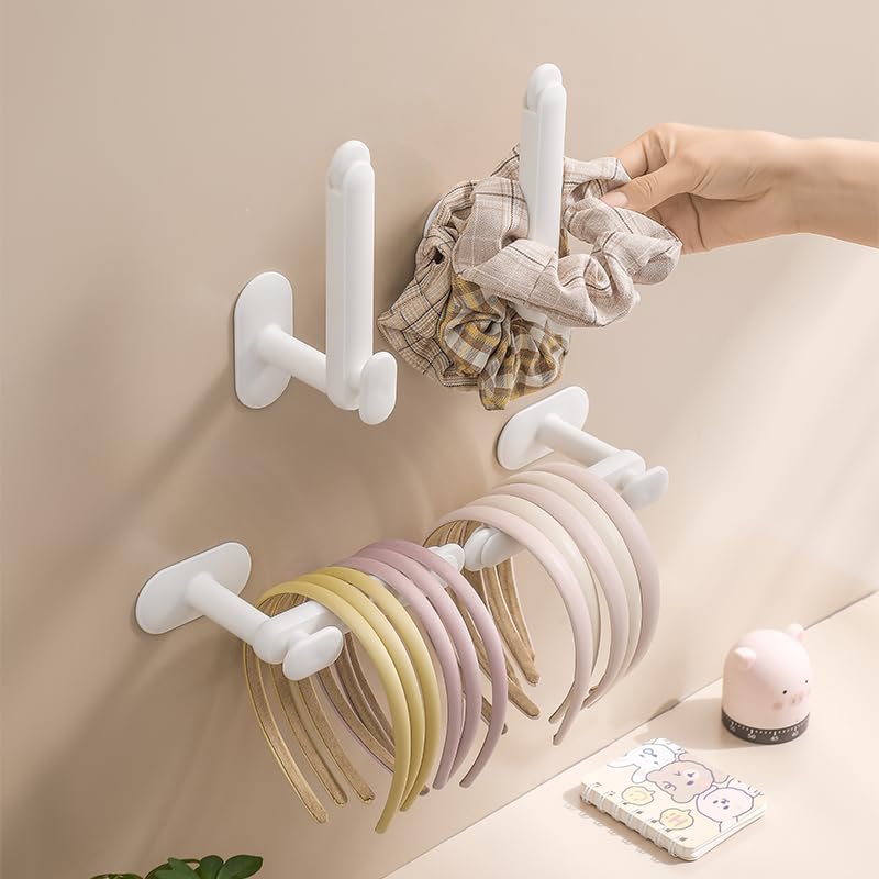 L-Shaped Rotating Multifunctional Hook – Adjustable Swing Arm – White