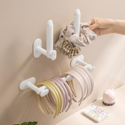 L-Shaped Rotating Multifunctional Hook – Adjustable Swing Arm – White