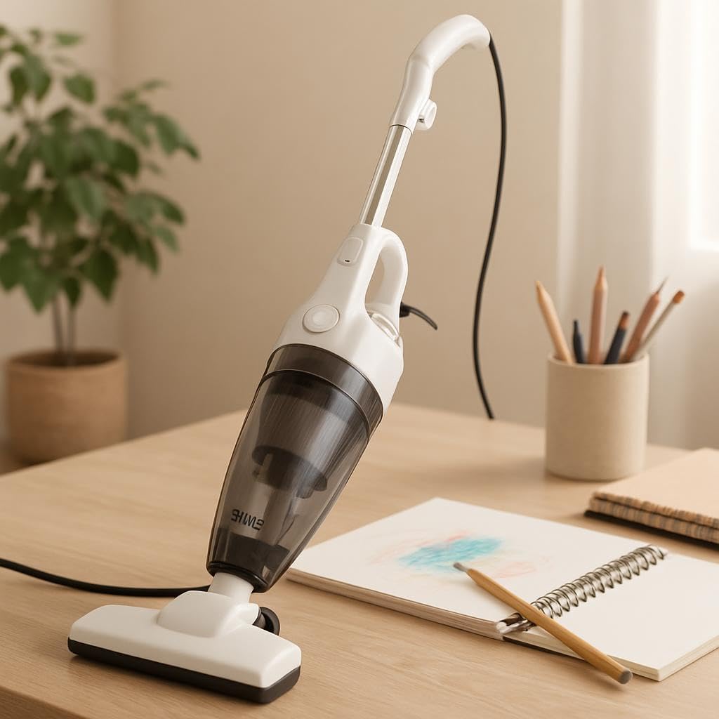 2-in-1 Handheld & Stick Vacuum Cleaner, 600W, 16000Pa Suction, 5M Long Cord, Lightweight, Powerful, 0.5L Large Capacity, Ideal for Home, Carpet, and Car Cleaning