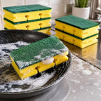 96 Pieces Heavy-Duty Grip Sponge Packs (9 Pieces per Pack – Dual-Layer Scrub and Sponge Cleaning Pads for Dishes – Cookware – Sink and Kitchen Cleaning)